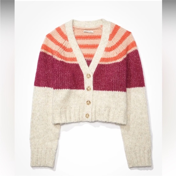American Eagle Size Small Striped Cardigan Sweater. - Picture 2 of 7